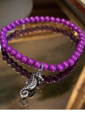 Purple Seahorse Stretch Bracelet